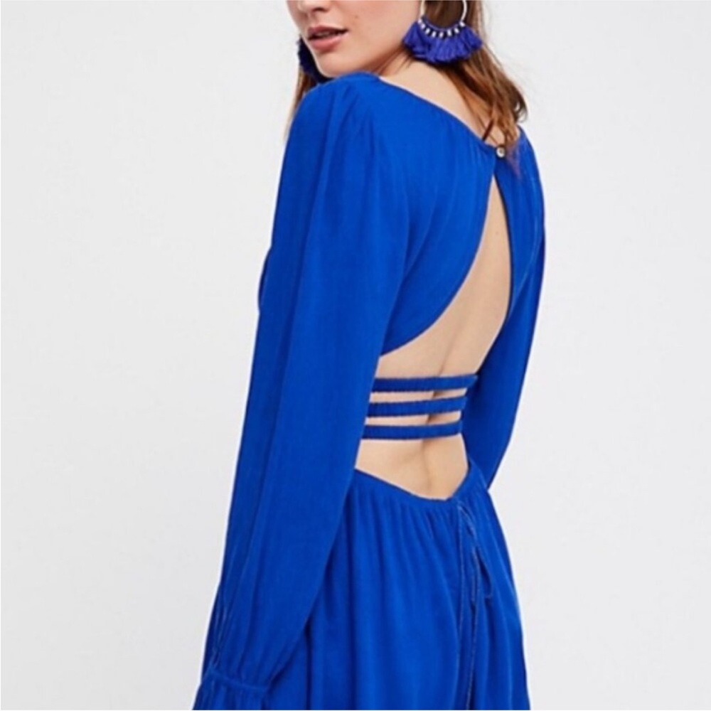 Free People “Much Ado” Blue Dress